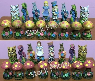 RARE Collectible ALICE in WONDERLAND Chess Pieces by Creations-Set #CF082-New! - Image 1 of 4