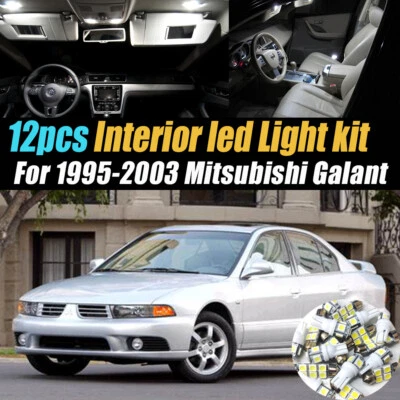 12Pc Car Interior LED White Light Bulb Kit for 1995-2003 Mitsubishi Galant - Image 1 of 4