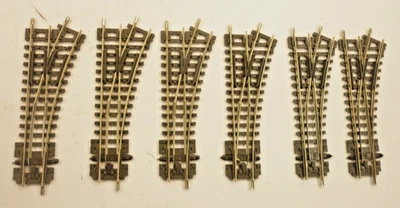 6 x PECO N gauge SETRACK R/H TURNOUTS - NICKEL SILVER - ST-5 - Image 1 of 4