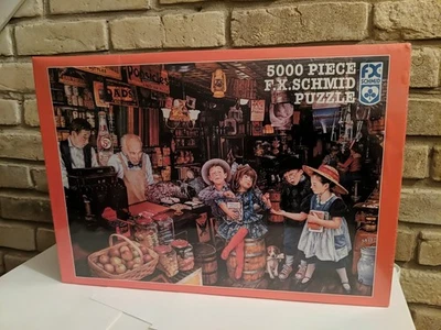 5000 Piece F.X. Schmid Puzzle "Lucky Marbles" 1997 (Kids in General Store) 98709 - Image 1 of 4