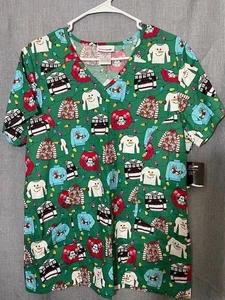 Scrub Star "Ugly Sweater" holiday Christmas Scrub Top - Women's Medium NWT - Picture 1 of 18