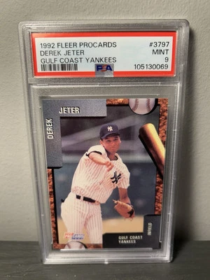 HOF Derek Jeter 1992 ProCards Gulf Coast Yankees #3797 FIRST TEAM ISSUE RC PSA 9 - Image 1 of 2