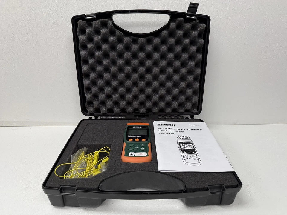 Extech SDL200 4-Channel Temp Meter Data Logging Thermometer W SD Card GHC-40 - Image 1 of 4