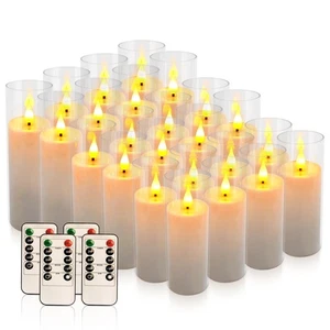 Flackernde flammenlose LED Kerzen, 24 Stück batteriebetrieben Acryl LED Stumpen... - Bild 1 von 9