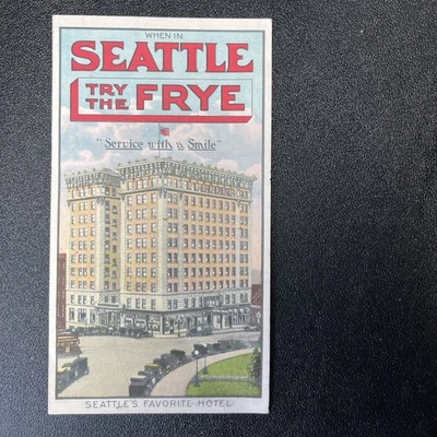 Винтажная рекламная брошюра FRYE Hotel Seattle Washington ca. 1920-е - Изображение 1 из 4