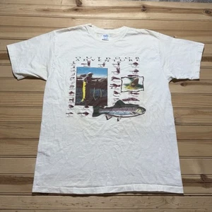 Camisa de aparejos señuelos trucha aventuras al aire libre pesca con mosca vintage años 90 talla grande - Imagen 1 de 10