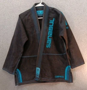 Sanabul Jacket Top Adult's Size A1 Black And Teal Gi Jiu Jitsu Martial Arts GUC - Picture 1 of 10