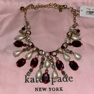 Collar llamativo Kate Spade New York mezcla de perlas y bolsa para el polvo Kate Spade nuevo Foto 1 de 4