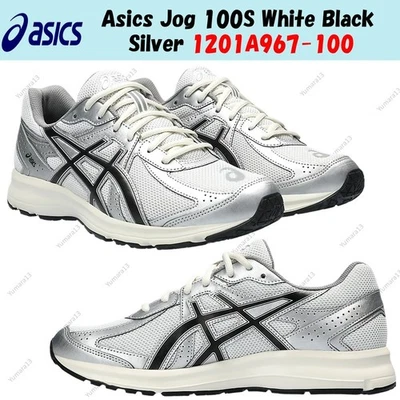Asics Jog 100S bianco nero argento 1201A967-100 taglia uomo - Immagine 1 di 4