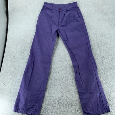 Pantalones vintage Odon Delcroix medianos 28x32 púrpura pata de gallo algodón plisado años 90 Foto 1 de 4