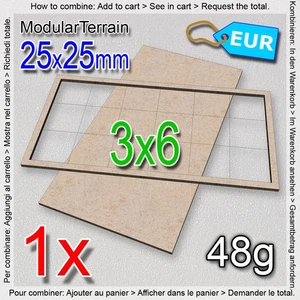 1x MDF Movement Tray 6x3 3x6 (F 0mm) 25mm Square Base Warhammer 40k Wargames - Bild 1 von 6