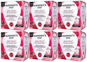 Summer's Eve 5-1 Feminine Wipes Daily Refreshing Cloth Sheer Floral 12x6=72Wipes - Picture 1 of 3
