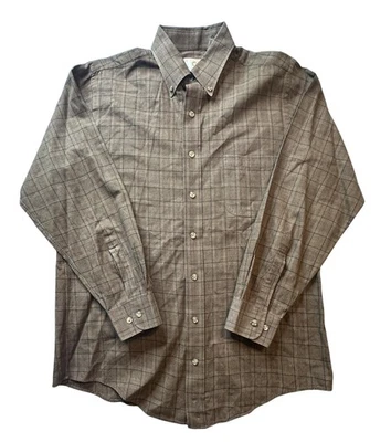 Viyella Shirt Mens Extra Large Brown Glen Plaid Button Down Cotton Wool Blend - Image 1 of 4