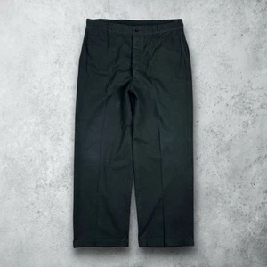 Pantalones chinos militares vintage años 50 sanforizados botones mosca negros para hombre 35x29 ropa de trabajo - Imagen 1 de 5