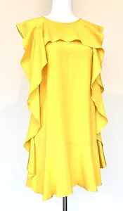 Vestido Rojo Valentino Amarillo Volantes Venta al por menor $595 Nuevo con Etiquetas Talla 38 IT 2 EE. UU. - Imagen 1 de 7