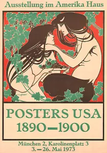 Posters USA 1890 - 1900 ORIGINAL A2 Ausstellungsplakat von 1973 Amerika Haus - Imagen 1 de 1