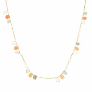 COLLAR DE 36"" CORTE DE PERA Y PERLAS DE 36"" TONO DORADO Meher's Jewelry - Imagen 1 de 3