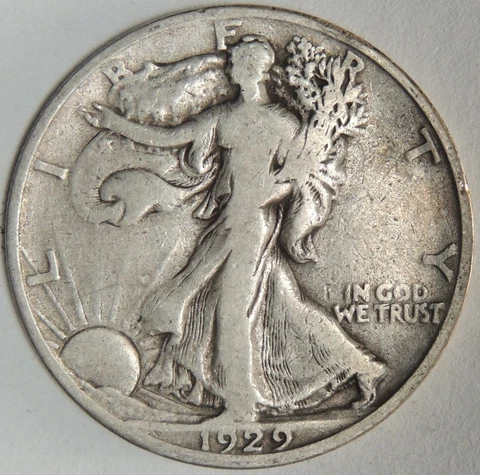 1929-S 50C WALKING LIBERTY HALF DOLLAR "AVG CIRCULATED" VG DETAILS (220424765) Cover