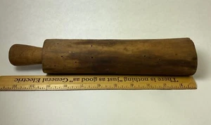 Antique primitive hand-carved wood pestle flat bottom about 12 inches - Picture 1 of 4