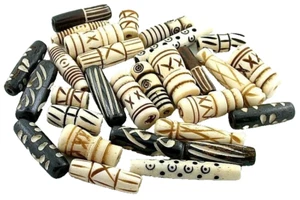 1/8 Pound 2 Ounces Natural Carved Africa African Beads BBC4 - Picture 1 of 2