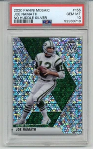 2020 Panini Mosaic No Huddle Silver #155 Joe Namath Card Jets PSA 10 LOW POP 1 - Bild 1 von 2