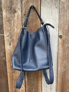 Bolso de Hombro Mochila ALLSAINTS Kita Cuero Azul - Imagen 1 de 16