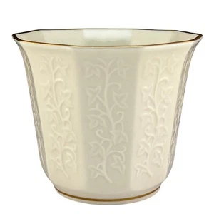 Lenox China Efeu Cachepot 4 1/4" geprägt mit Goldrand Übertopf Topf Hergestellt in den USA - Bild 1 von 5