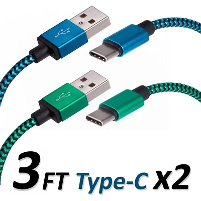 3 FT Type C USB Charger Data Cable For Android Device Type-C High Quality 2 Sets - Image 1 of 2