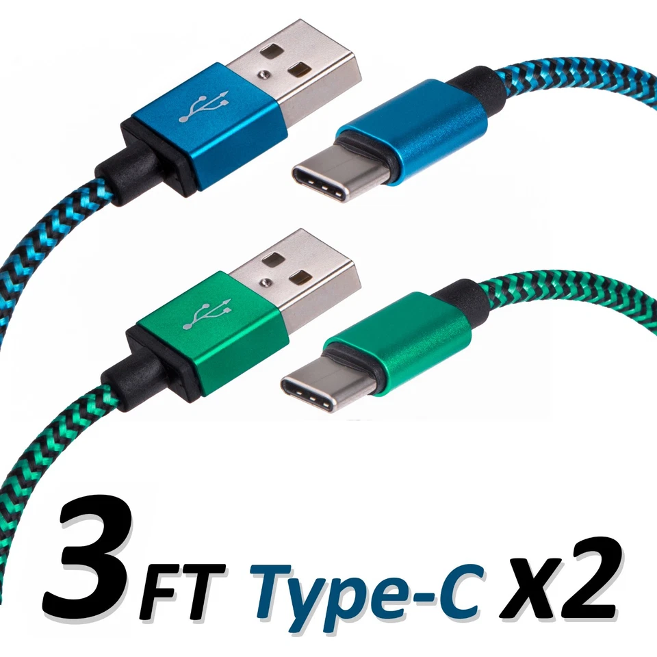 3 FT Type C USB Charger Data Cable For Android Device Type-C High Quality 2 Sets - Image 1 of 2