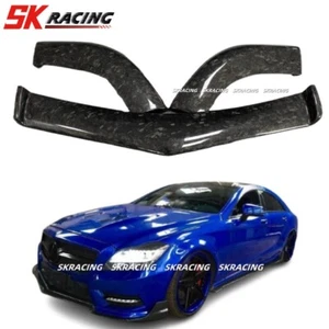 For Benz W218 CLS63 Forged Carbon Fiber Front Bumper Lip Spoiler Splitter Kits - Picture 1 of 21