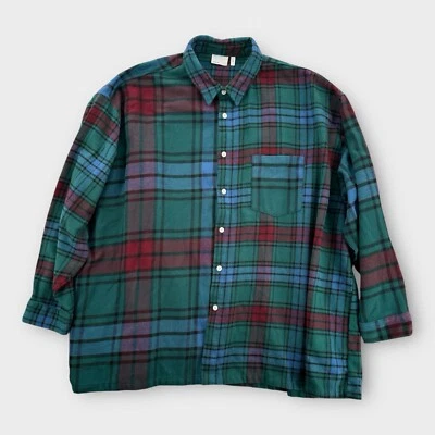 Camisa de franela para hombre 2XL a cuadros occidental abotonada verde roja manga larga ASOS Foto 1 de 4