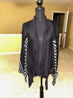 Dots Black & Gray Long Sleeve Open Front Size S Cardigan  - Image 1 of 4