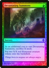 Devastating Summons FOIL Rise of the Eldrazi HEAVILY PLD Red Rare CARD ABUGames