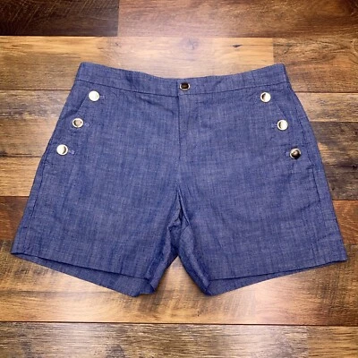 Short feminino Banana Republic chino 28 botões elásticos dourados azuis - Imagem 1 de 4