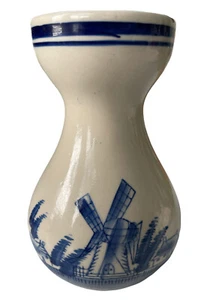 Vintage Ceramic Delft Blue Vase 5.5" Tall Holland Windmill - Picture 1 of 6