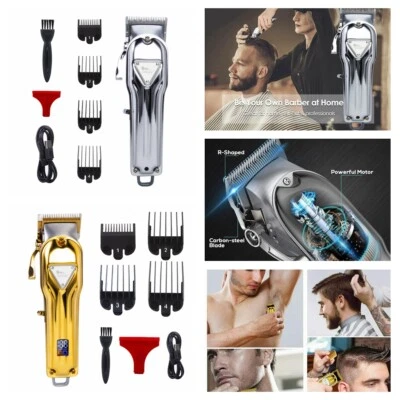 LED Edelstahl Haarschneider Hair Clipper Haarschneidemaschine Bartschneider - Bild 1 von 4