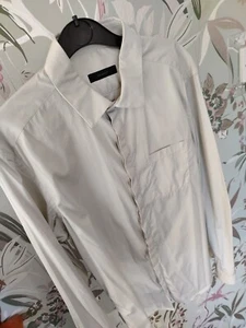 BELSTAFF Men's Cream Button Shirt Size Medium 100% Cotton Designer UK Party - Picture 1 of 6