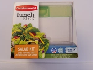 Rubbermaid Lunch BLOX Salad Kit With Topping Tray Dressing Container Green NEW - Picture 1 of 4