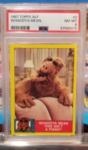 ๐ฅ 1987 ALF SERIES 1 Topps Card 2 WHADDYA MEAN.. PSA 8 NM-MT ๐ฅ - Picture 1 of 2
