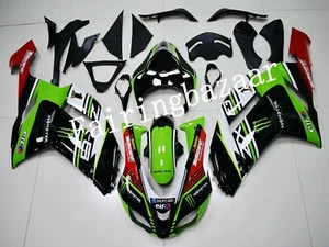 Kit de carenado por inyección ABS Jonathan Rea ZX6R 636 2008 verde negro - Imagen 1 de 9