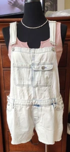 Mossimo/Target Light Blue Washed Denim Shortalls Women's size Large - Picture 1 of 6