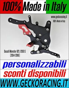 PEDANE ARRETRATE REGOLABILI DUCATI MONSTER 821 1200 DAL 2014 AL 2016 - Foto 1 di 11