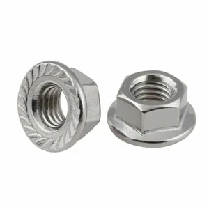 316 Stainless Steel M3 M4 M5 M6 M8 M10 M12 Serrated Flange Nuts Hex Lock Nuts - Picture 1 of 6