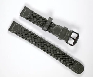 Lederband geflochten grau 14/14 mit Dornschließe  - Picture 1 of 2