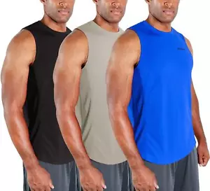 3 Pack Men's Muscle Shirts Sleeveless Dry Fit Gym Workout Tank Top Gym - Picture 1 of 7