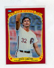 1986 FLEER STAR STICKER # 21   STEVE CARLTON , PHILLIES