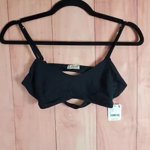 Free People One Step Ahead Bralette Bra Womens Sz M Medium Black NEW NWT - Picture 1 of 11