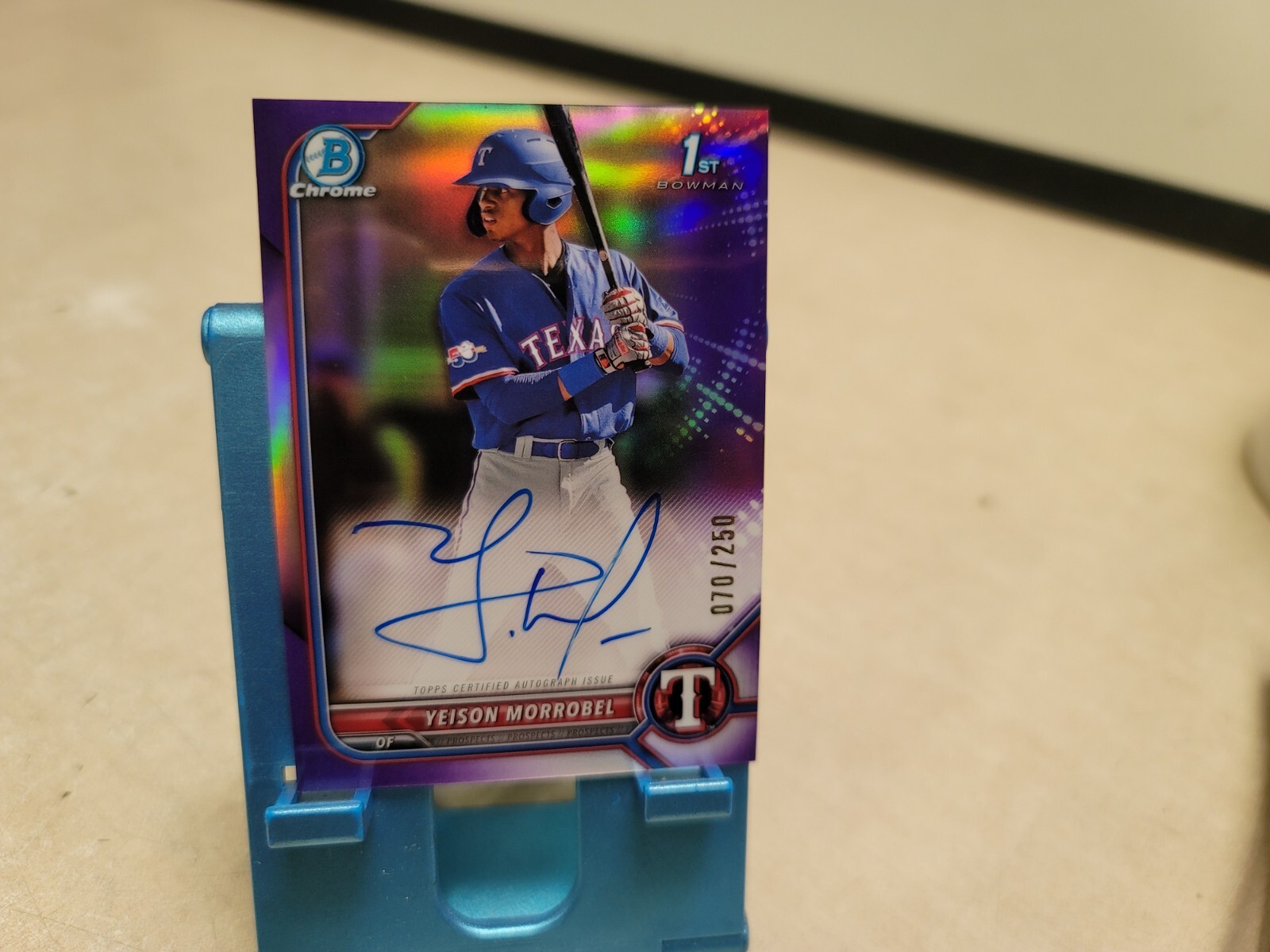 2022 Bowman Chrome Prospect Purple Refractor /250 Yeison Morrobel #CPA-YML Auto