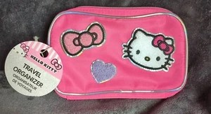 Hello Kitty Travel organizer bag Case makeup toiletries NWT pink hearts 9 in - Picture 1 of 8