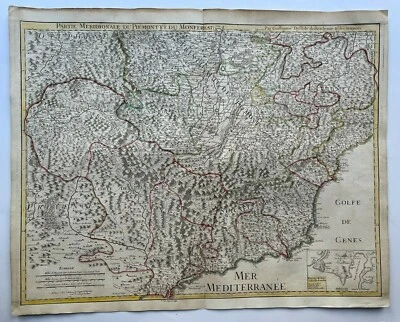 PIAMONTE MONFERRAT ITALIA 1707 GUILLAUME DELISLE MAPA ANTIGUO GRANDE SIGLO XVIII  Foto 1 de 4